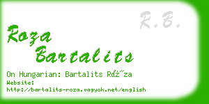 roza bartalits business card